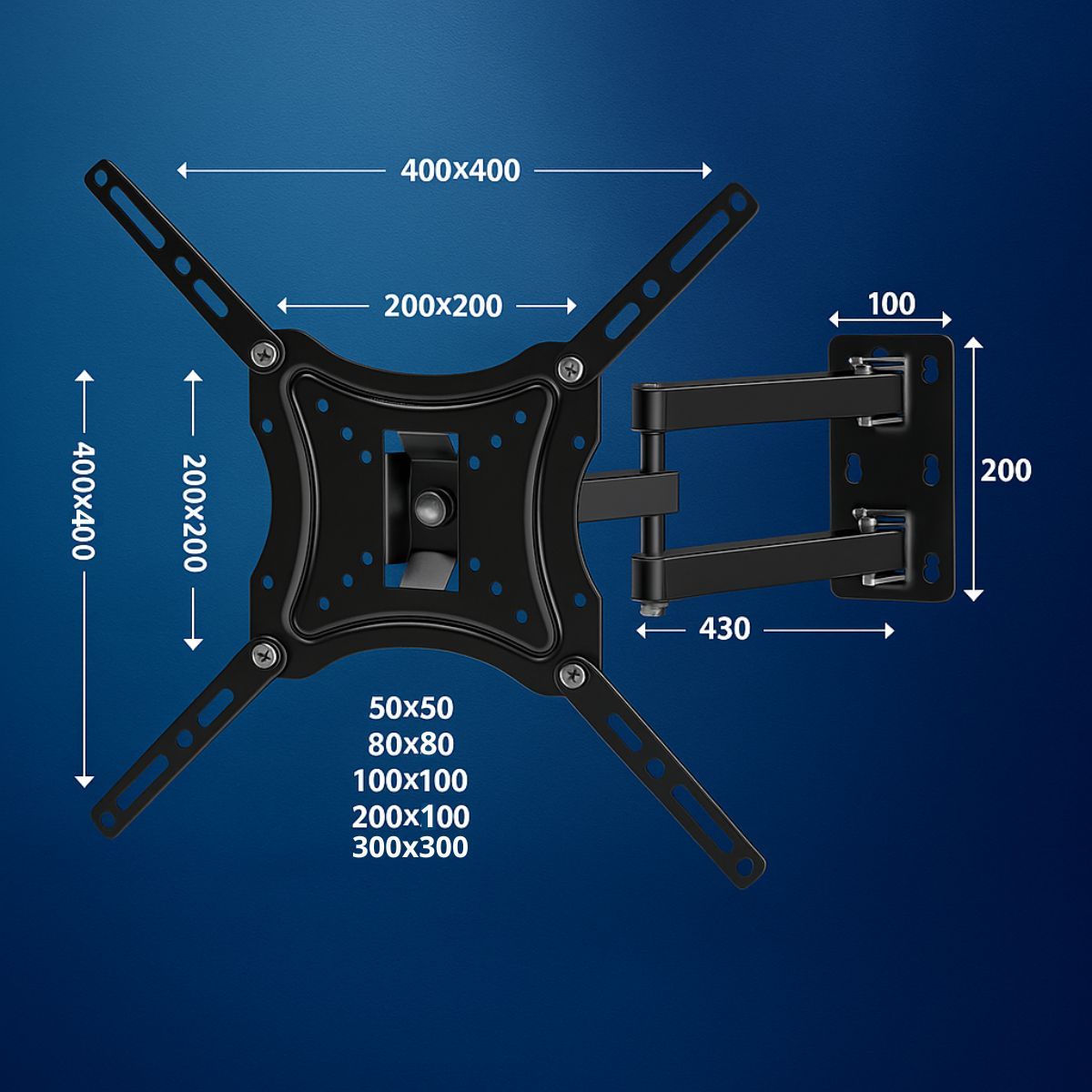 GENERICO - Soporte Base Pared Televisor Tv 14 - 55 Pulgadas Brazo Móvil