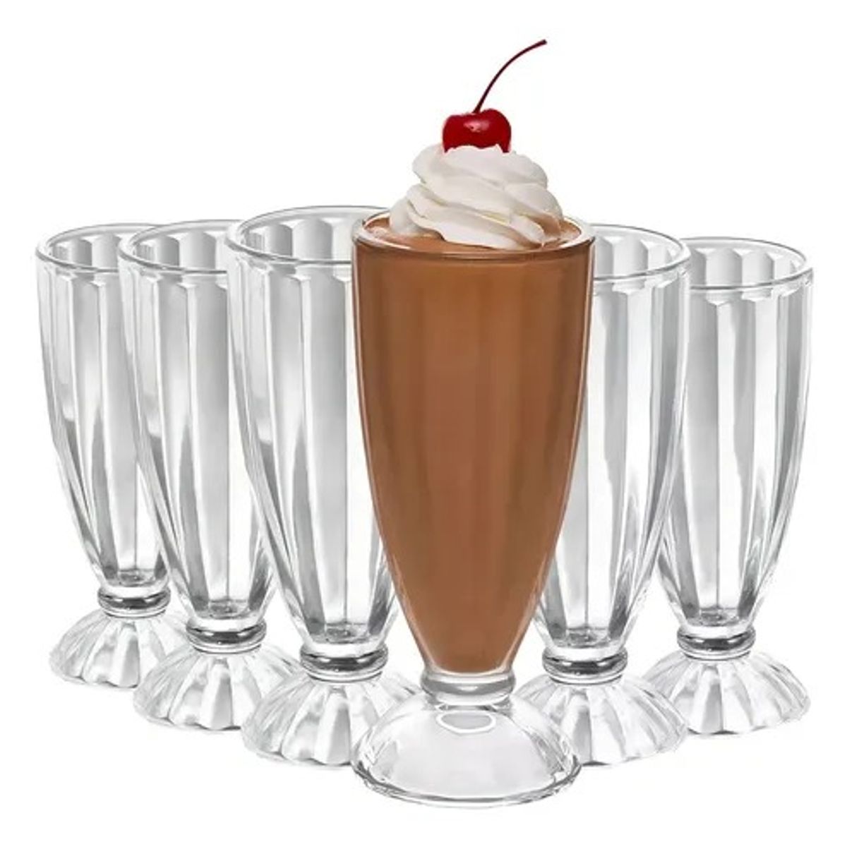 GENERICO - Set 6 Vasos De Helado Vasos Para Postre Juego De Vasos 360ml Milshake