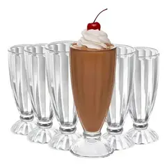 GENERICO - Set 6 Vasos De Helado Vasos Para Postre Juego De Vasos 360ml Milshake