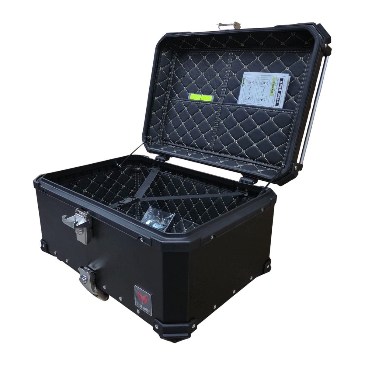 GENERICO - Maleta RIDEWOLF 0712-65 Top Case 65 Litros Negro para Moto