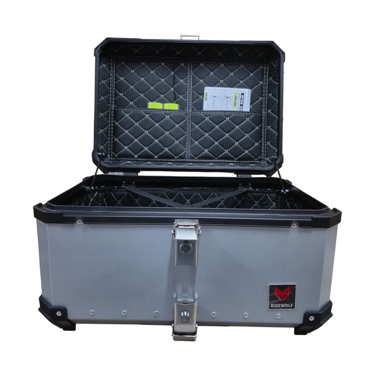 GENERICO - Maleta RIDEWOLF 0712-65 Top Case 65 Litros Plata para Moto