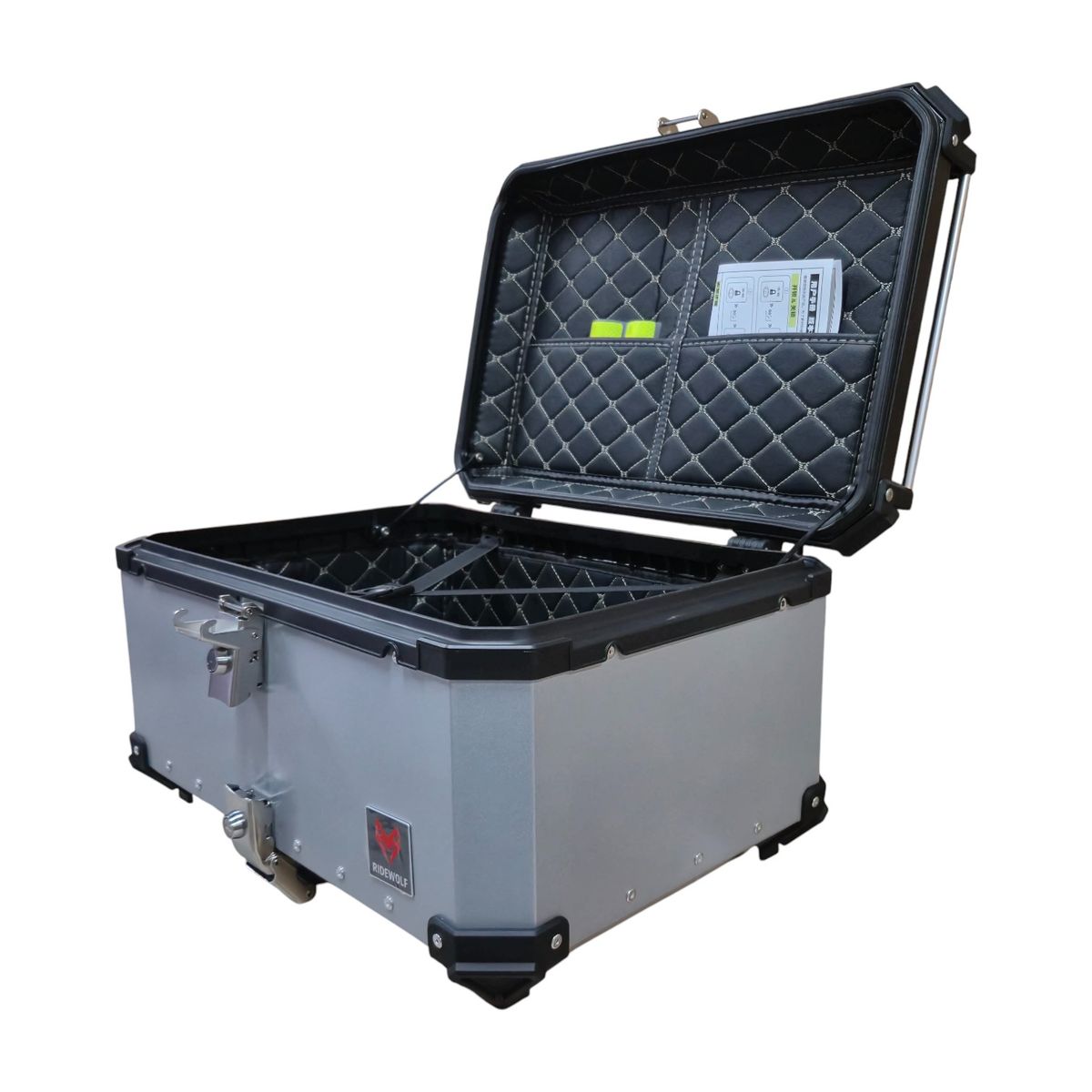 GENERICO - Maleta RIDEWOLF 0712-65 Top Case 65 Litros Plata para Moto