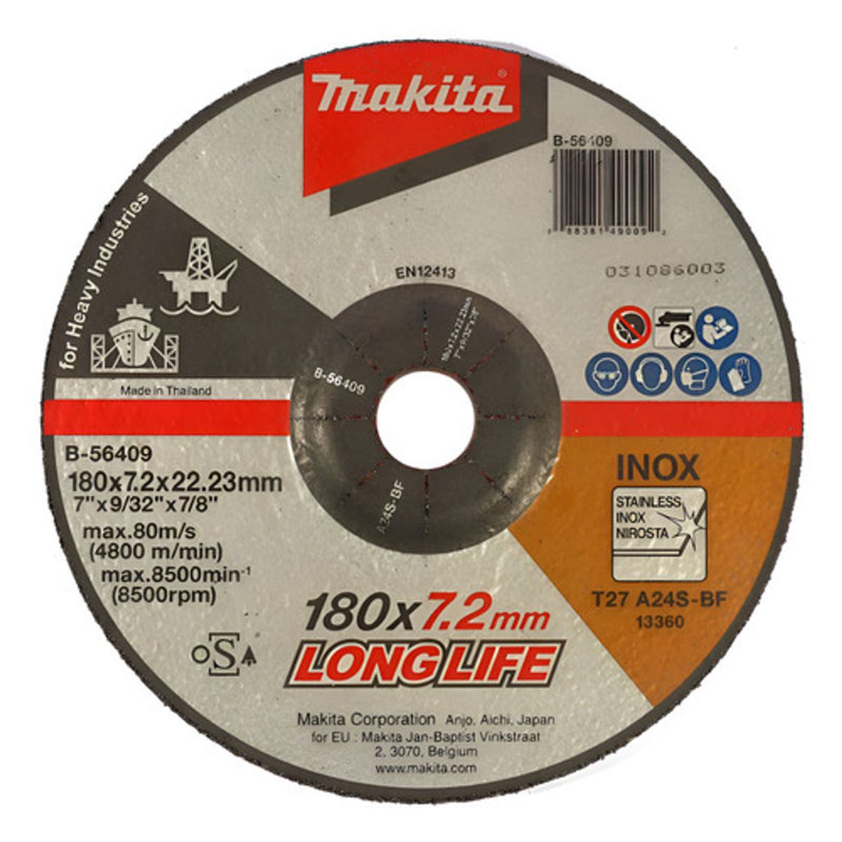 GENERICO - Disco Desbaste Metalinox 180mm Long Life Makita B-56409