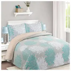 COMPRAPO - Cubrecama Quilt Sherpa King + 2 Fundas 50x70 Cm