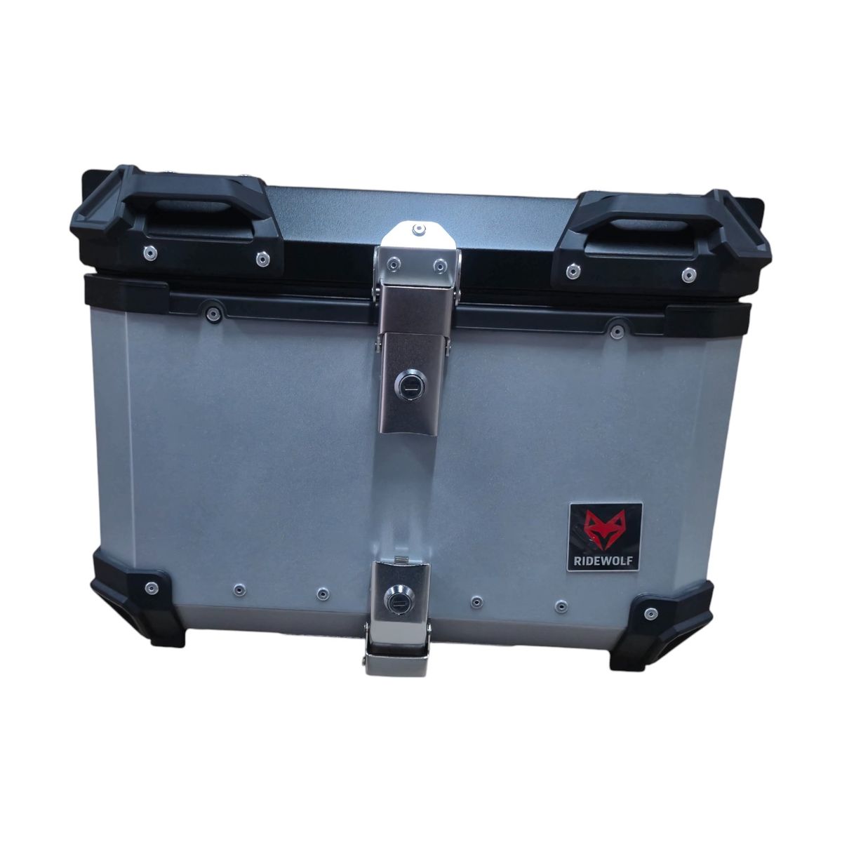 GENERICO - RIDEWOLF 0712-55 Maleta Top Case 55L Plata para Motocicleta