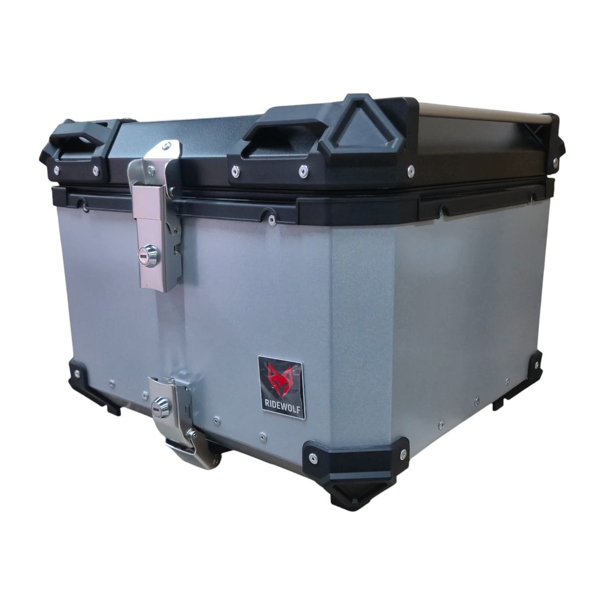 GENERICO - RIDEWOLF 0712-55 Maleta Top Case 55L Plata para Motocicleta