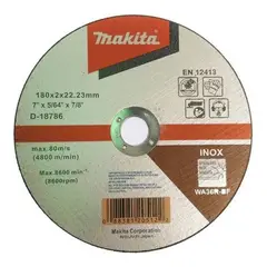 GENERICO - Makita Disco De Corte Acero Inox 10u 180x2mm In D18786 Mkb