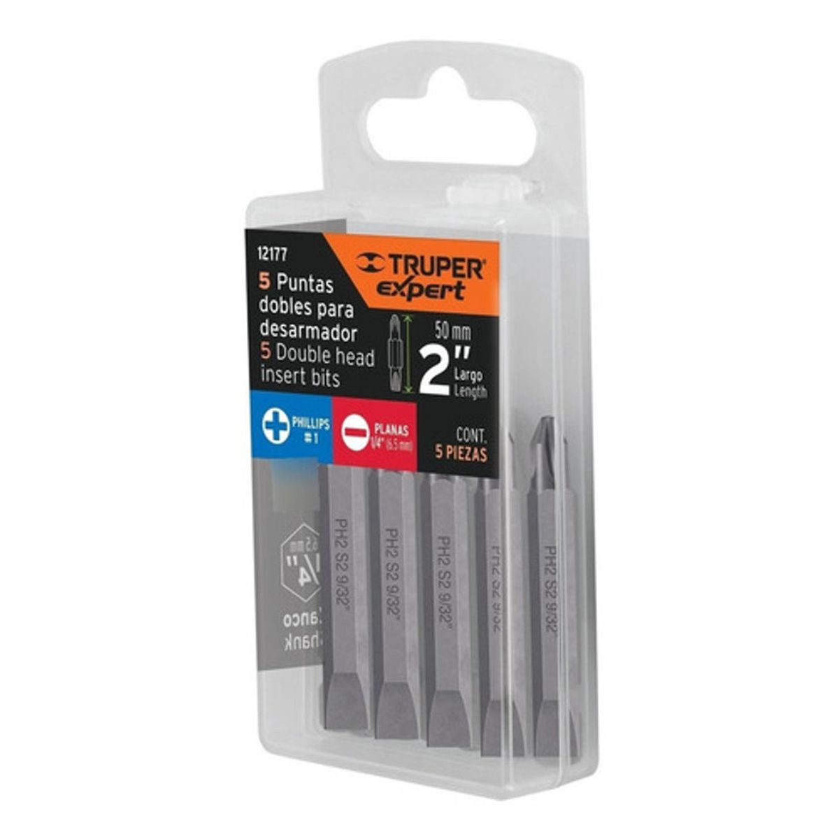 GENERICO - Juego 5 Puntas Dobles Phillips Y Planas 2 Truper pude-4201