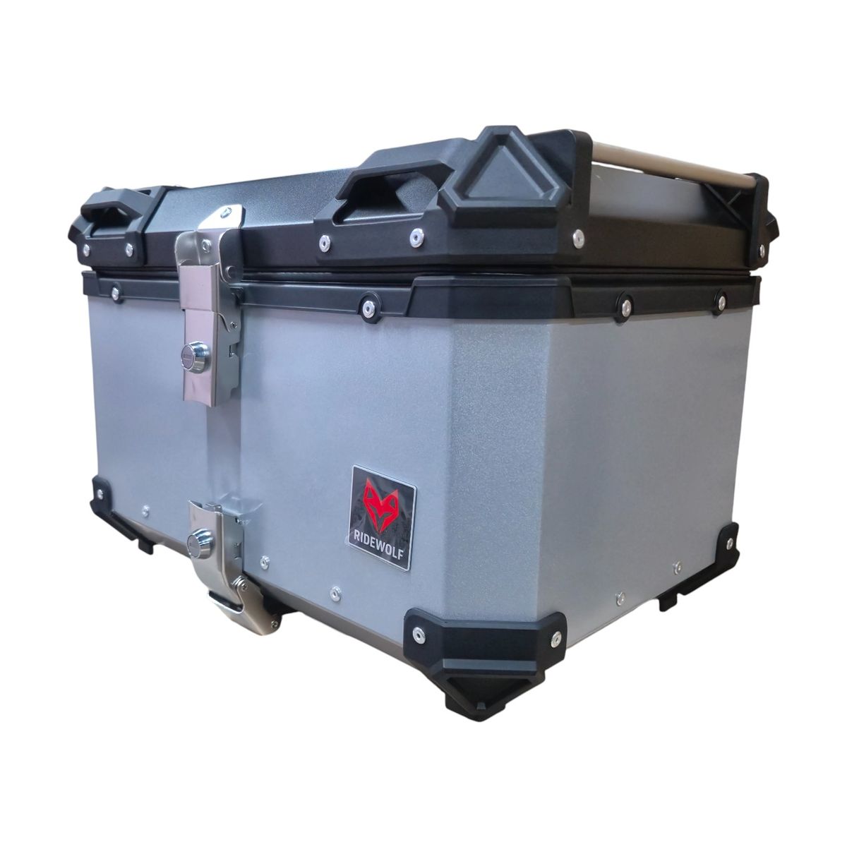 GENERICO - RIDEWOLF 0712-50 Maleta Top Case 50L Plata para Motocicleta