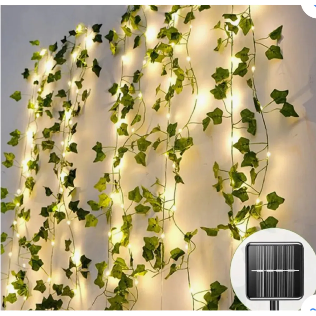 GENERICO - Guirnalda Luces Led Solar Cortina Hojas Enredadera