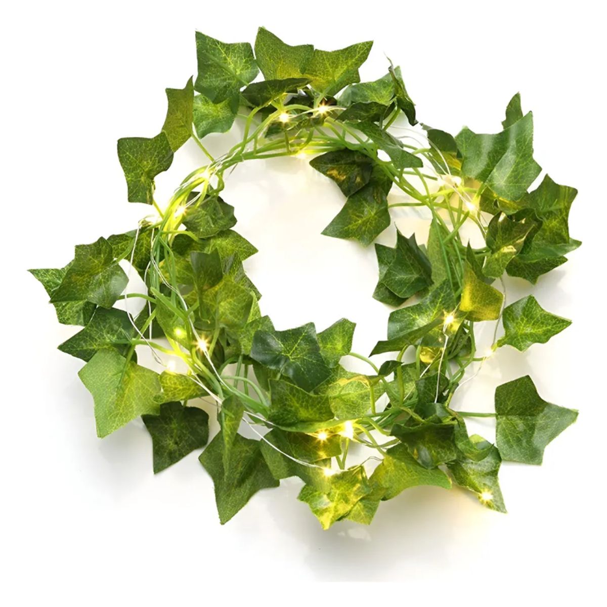 GENERICO - Guirnalda Luces Led Solar Cortina Hojas Enredadera