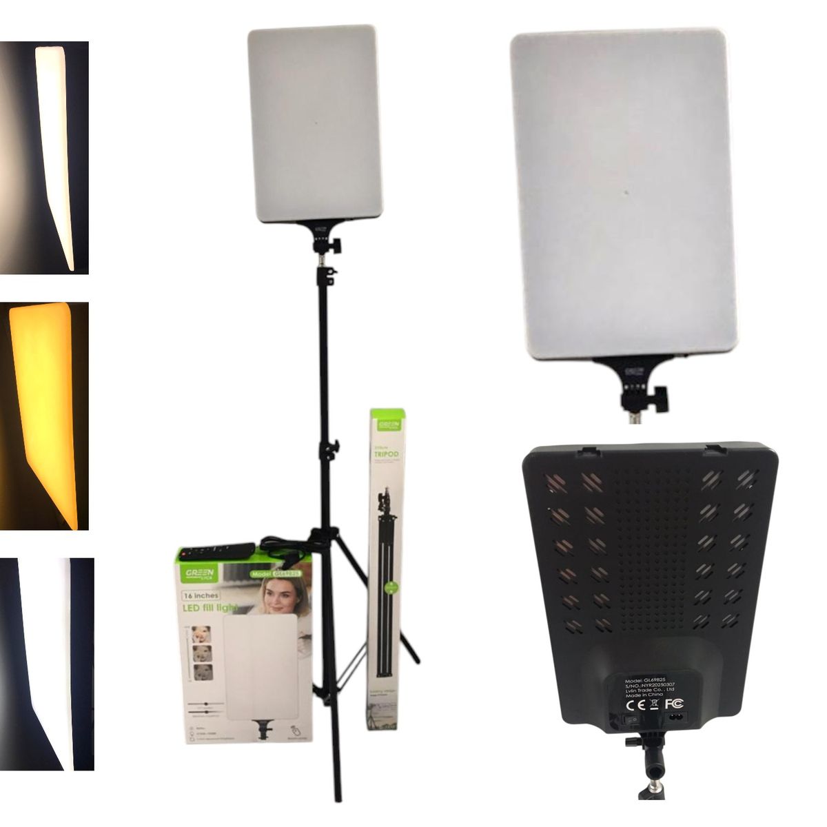 GREEN LINE - Lámpara Fotográfica Panel Iluminación Tripode Luz Led