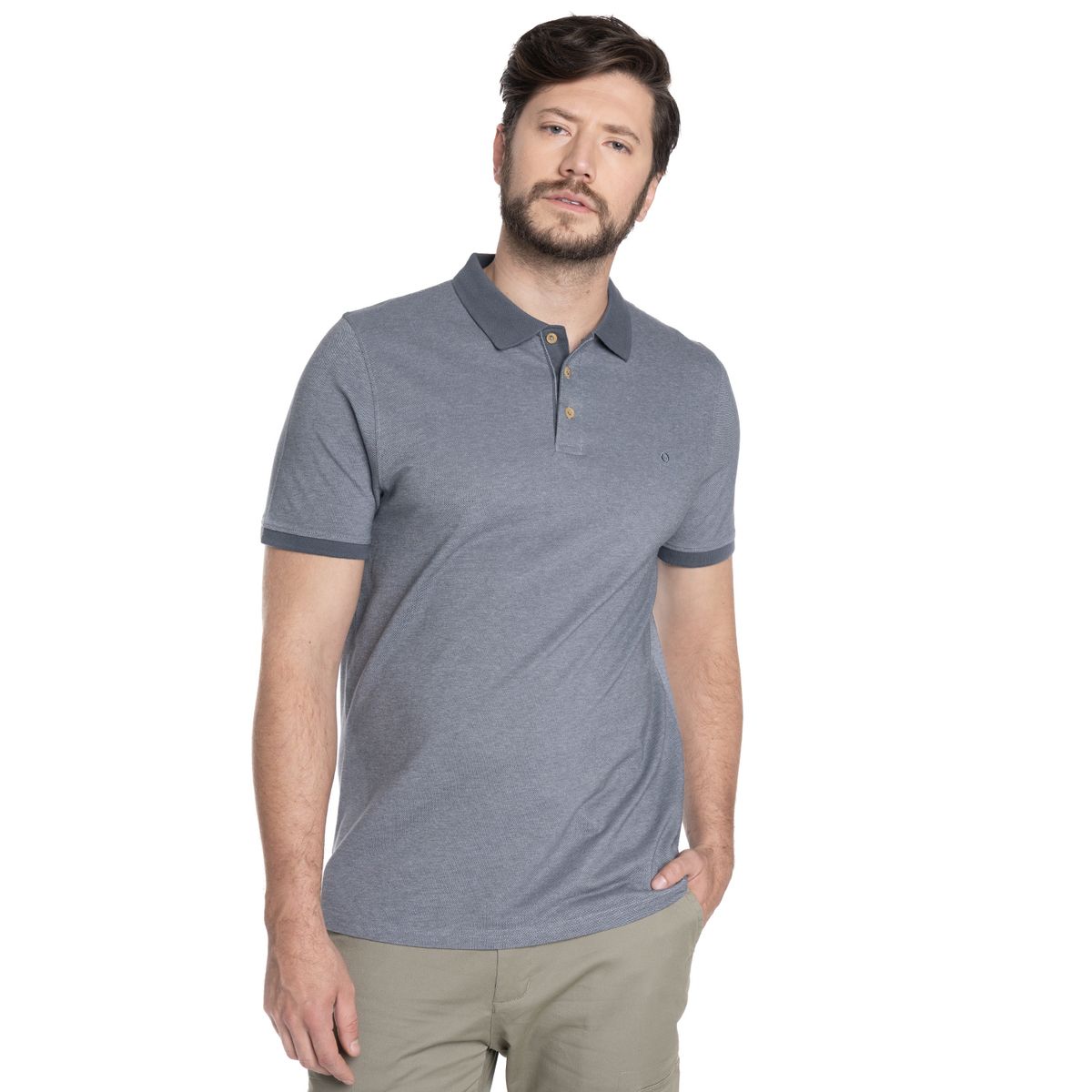 POTROS - POLERA HOMBRE MANGA CORTA PIQUE GÉNOVA - POTROS
