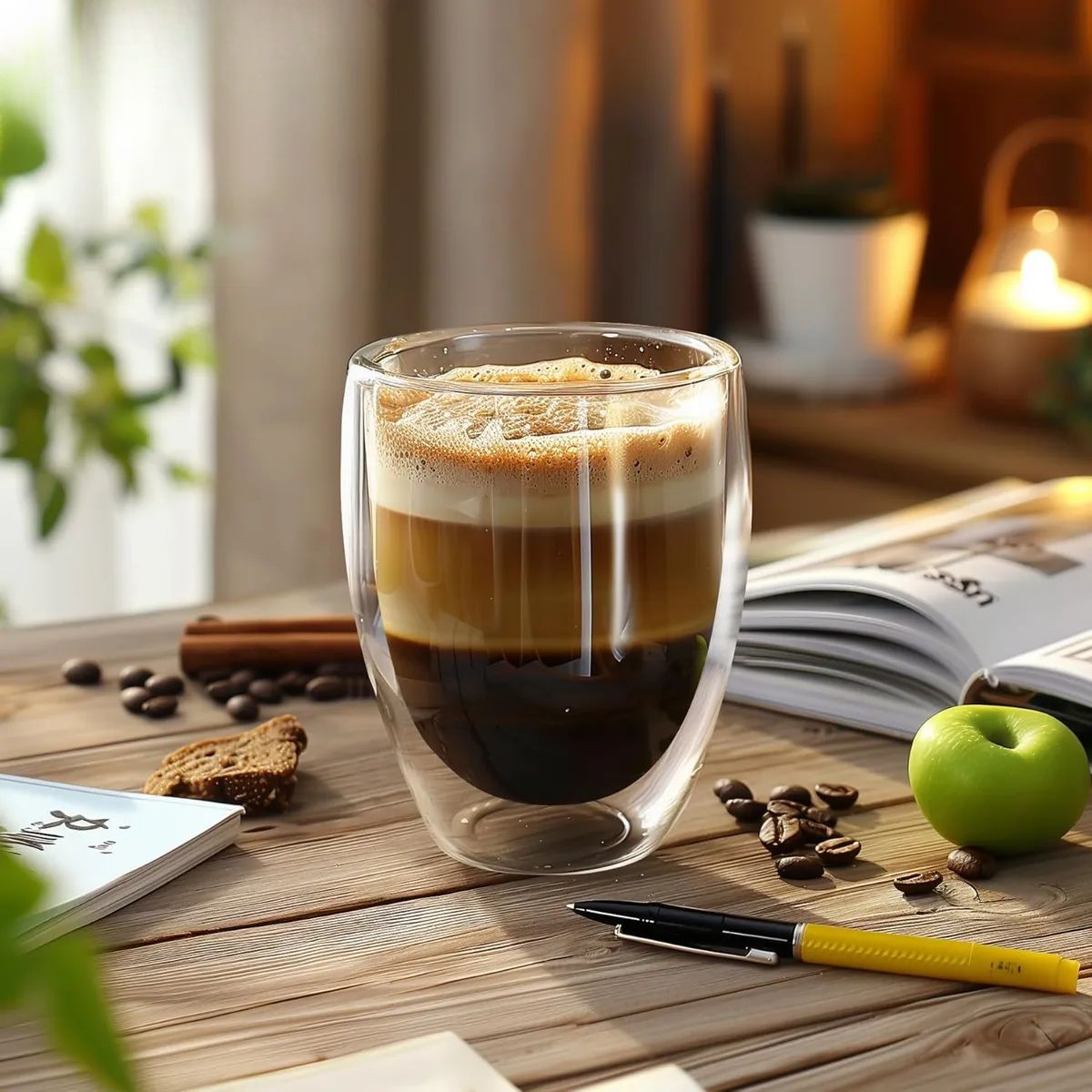 GENERICO - Pack 2 Tazas Vasos Vidrio Para Café Té Multiuso 200ml