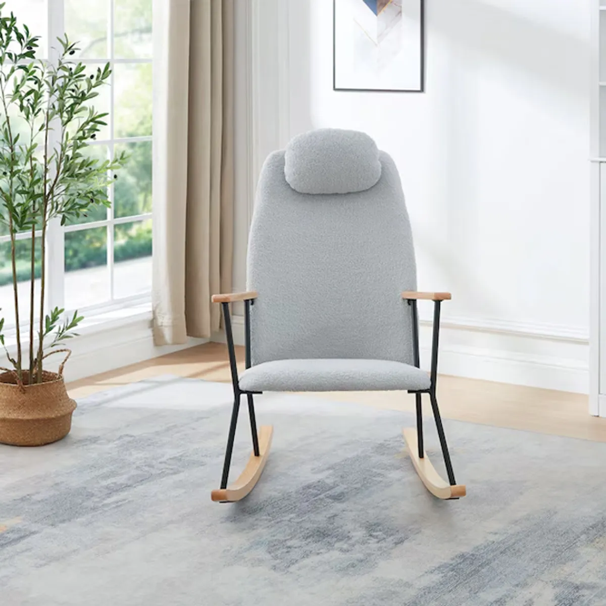 MSA MUEBLES SANTA ANA - Mecedora Sitial Descanso Light Grey
