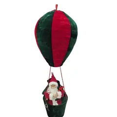ANGELES DEL HOGAR - Globo Aerostatico Papa noel 80cm Rojo y Verde