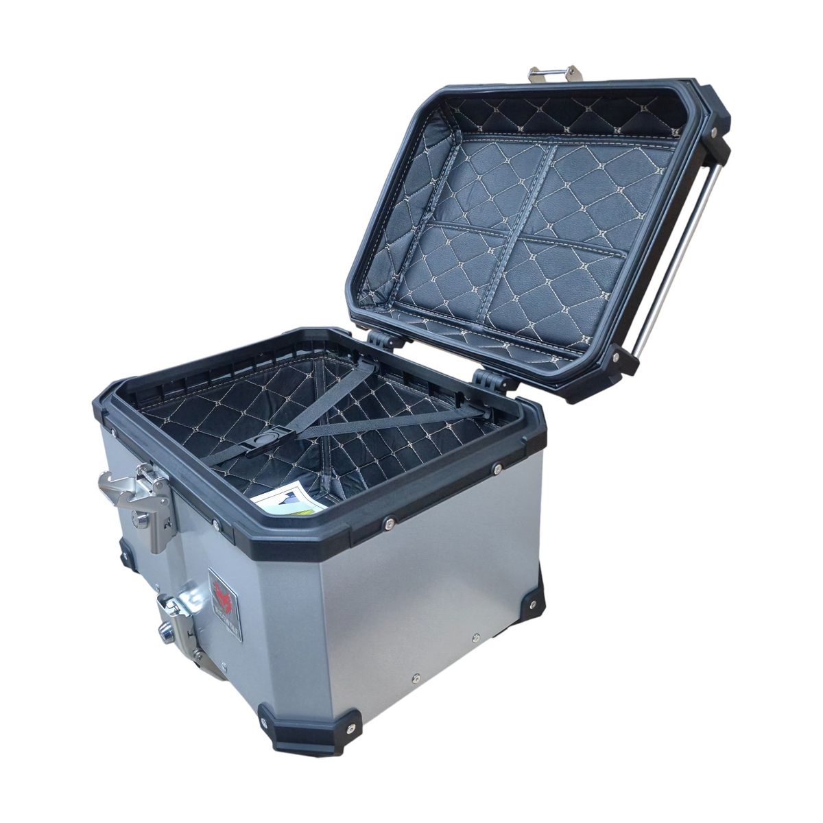 GENERICO - Maleta RIDEWOLF 0712-45 Top Case 45 Litros Plata para Moto