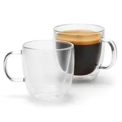 GENERICO - Pack 2 Tazas Vidrio Para Expresso Café Té Multiuso 150ml