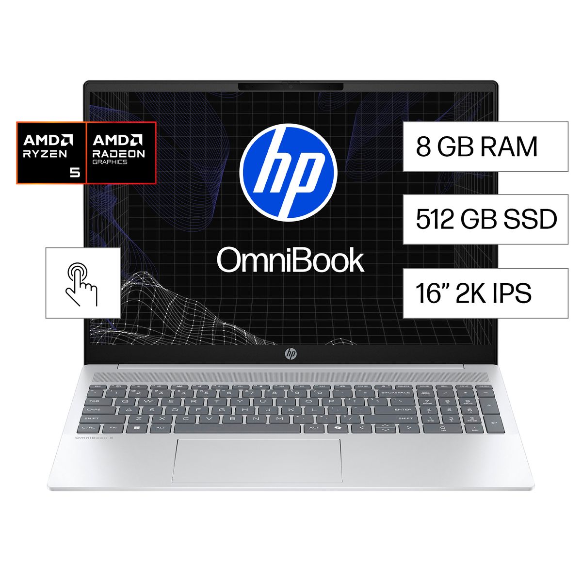 HP - Notebook HP OmniBook 5 16-bc1052la AMD Ryzen 5 8gb Ram 512gb Ssd Windows 11 Home