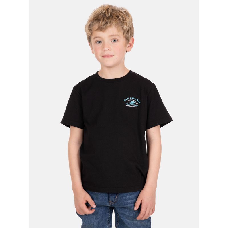 MAUI AND SONS - Polera MC Solatek Negro Infantil Maui And Sons