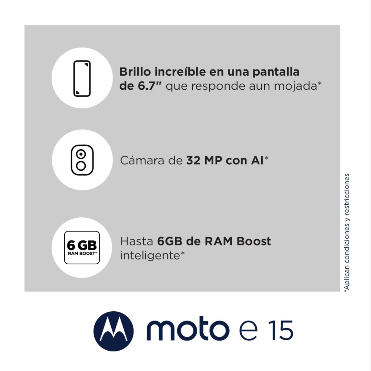 MOTOROLA - TELEFONO MOTO E15 4GLTE 2RAM 64GB BLUE MOTOROLA XT2523-8