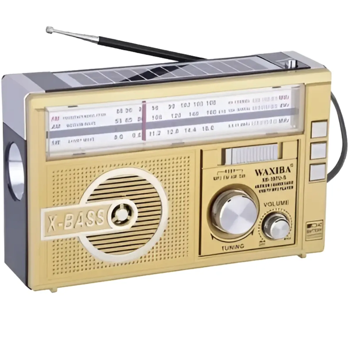 GENERICO - Radio Portatil Waxiba Usb Am Fm Solar Recargable Dorado