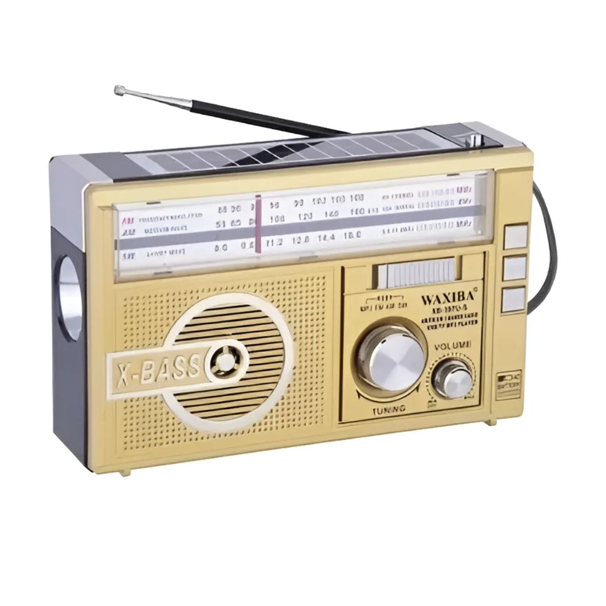 GENERICO - Radio Portatil Waxiba Usb Am Fm Solar Recargable Dorado
