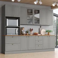 HOME MOBILI - Mueble de Cocina Aéreo 2P Línea Americana Gris
