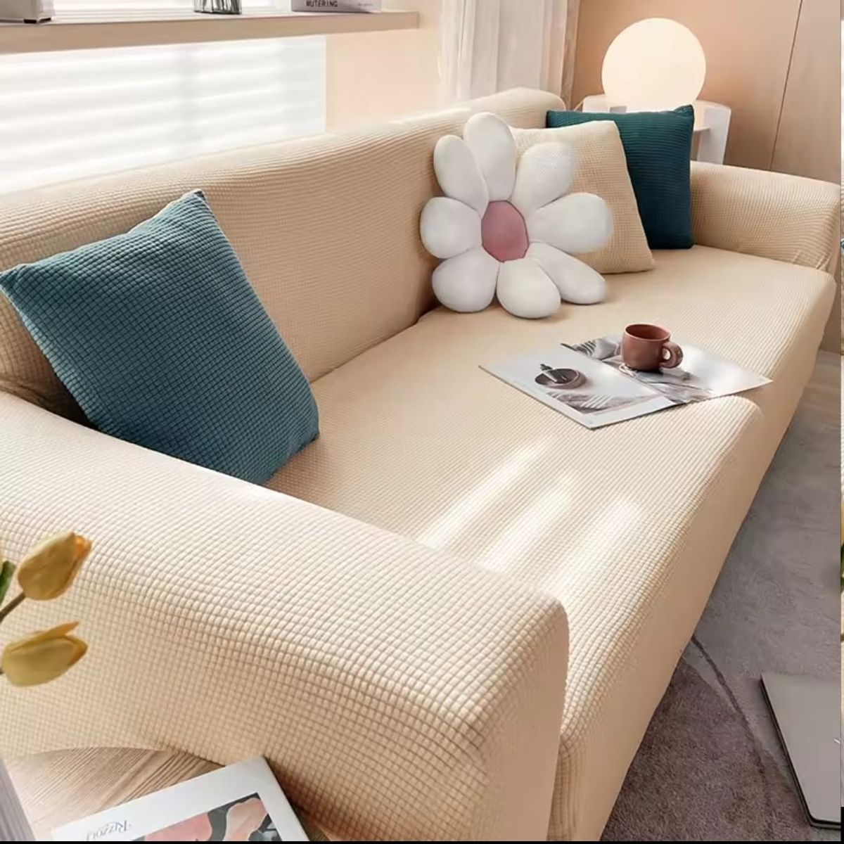 GENERICO - Funda Cubre Sillón Protectora Para Sofá Texturizada 3 Cuerpos