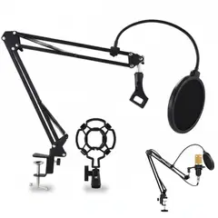 GENERICO - Kit Profesional Brazo Microfono Antipop Soporte Araña Studio