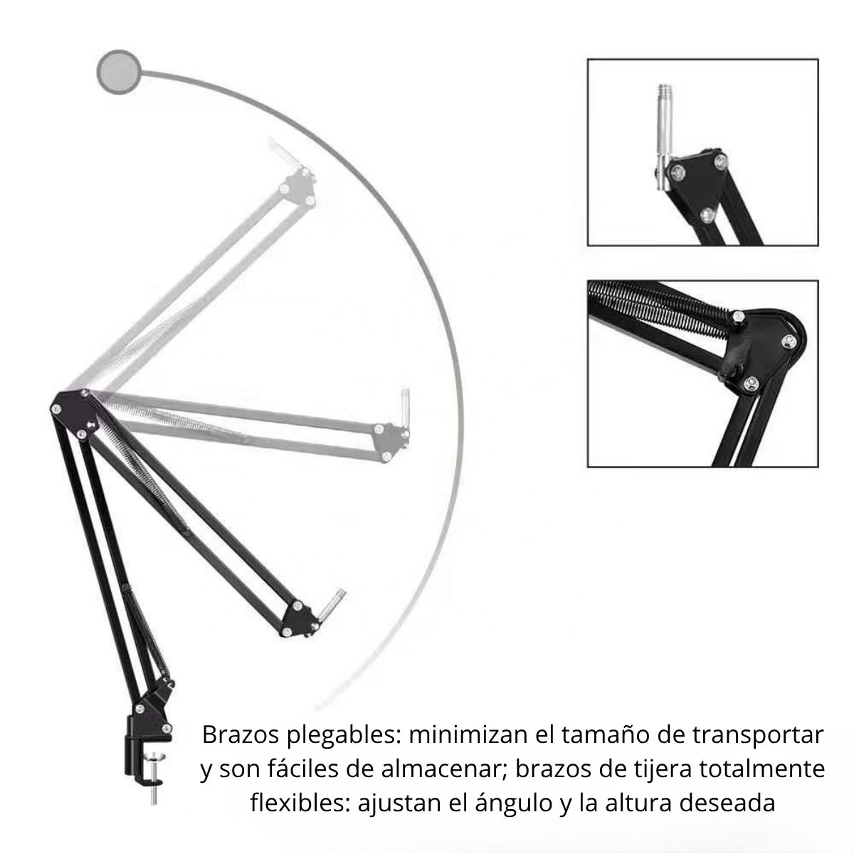 GENERICO - Kit Profesional Brazo Microfono Antipop Soporte Araña Studio