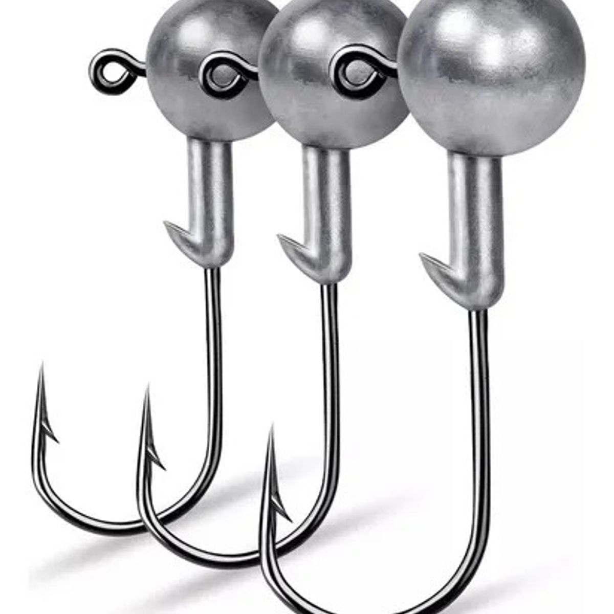 GENERICO - Pack X10 Anzuelos Pesca Cabeza Plomada Redonda Cebo Blando