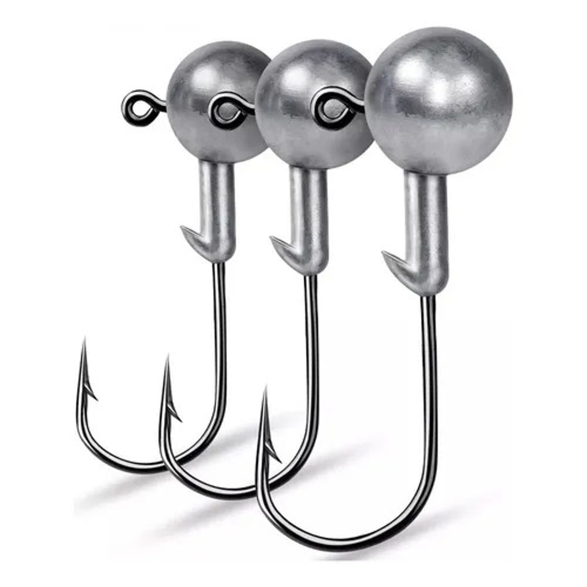 GENERICO - Pack X10 Anzuelos Pesca Cabeza Plomada Redonda Cebo Blando