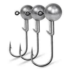 GENERICO - Pack X10 Anzuelos Pesca Cabeza Plomada Redonda Cebo Blando