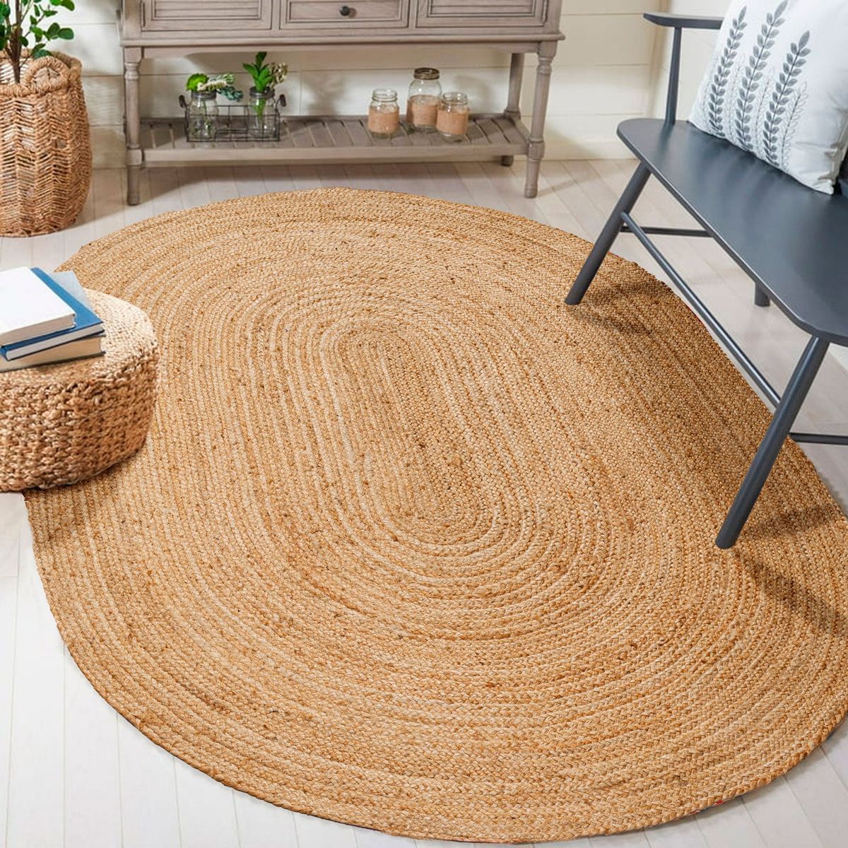 DIB - Alfombra Yute Braided Oval BRC 108 Natural 90X150
