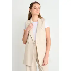 IO - Blazer Liso Mujer Beige