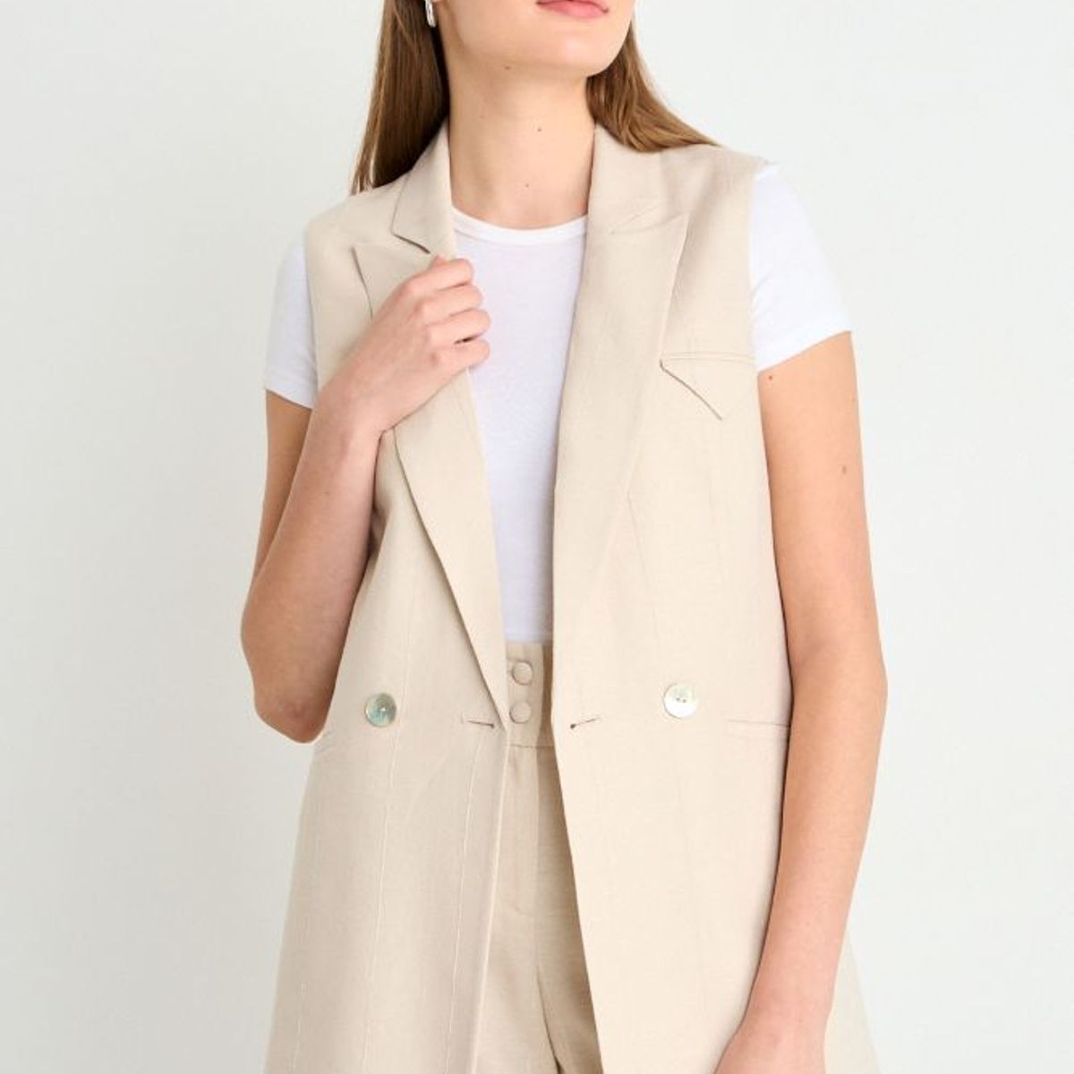 IO - Blazer Liso Mujer Beige Io