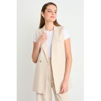 Blazer Liso Mujer Beige