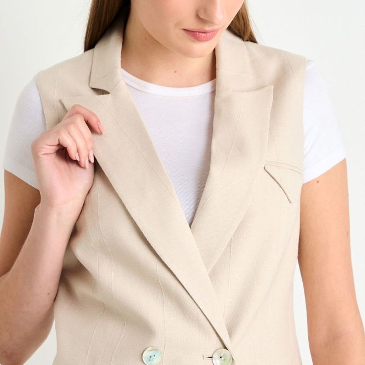 IO - Blazer Liso Mujer Beige Io