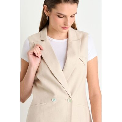 Imagen 2 del producto Blazer Liso Mujer Beige