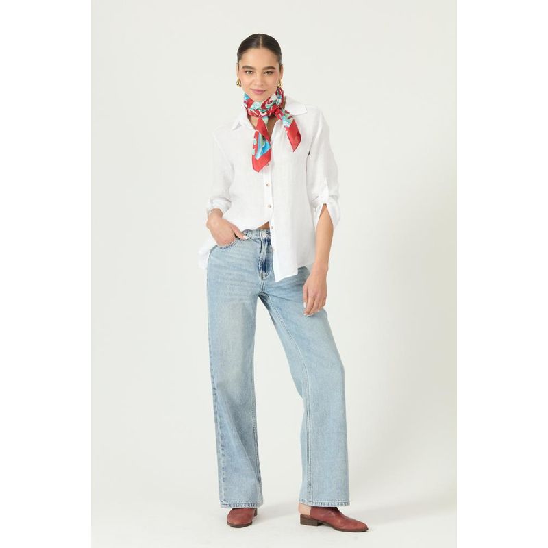 PRIVILEGE - Blusa de lino blanca 2913