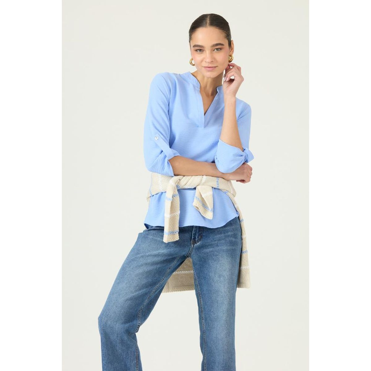 PRIVILEGE - Blusa celeste 2923