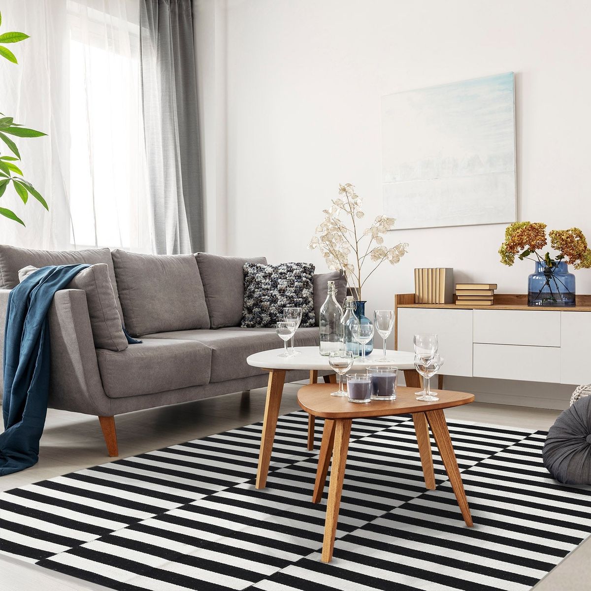 DIB - Alfombra Handwoven Rustic 160X230 Negro/Blanco