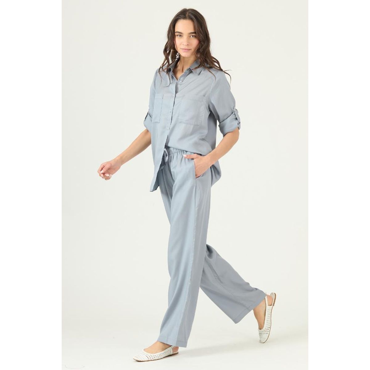 PRIVILEGE - Blusa de lyocell celeste 2909