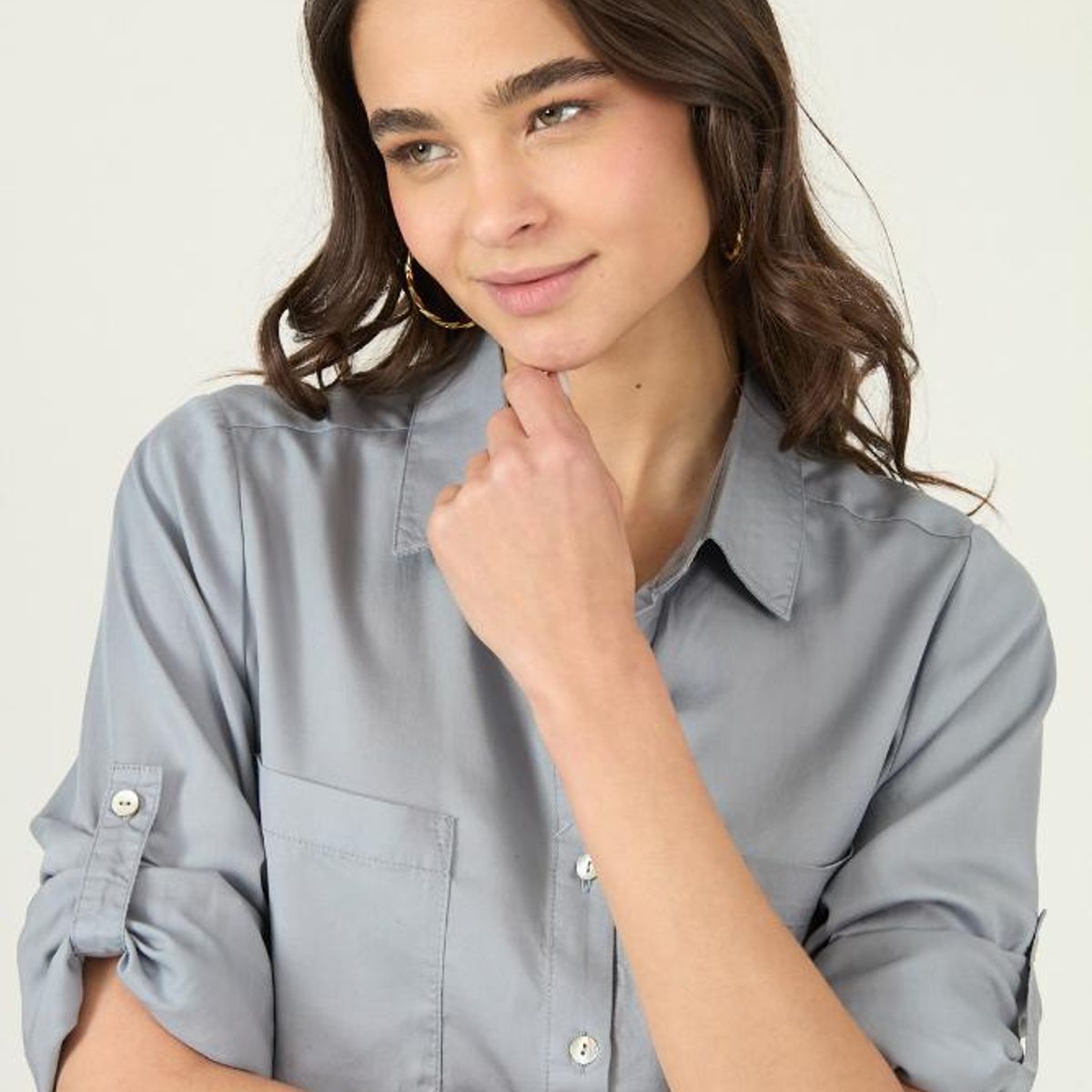 PRIVILEGE - Blusa de lyocell celeste 2909