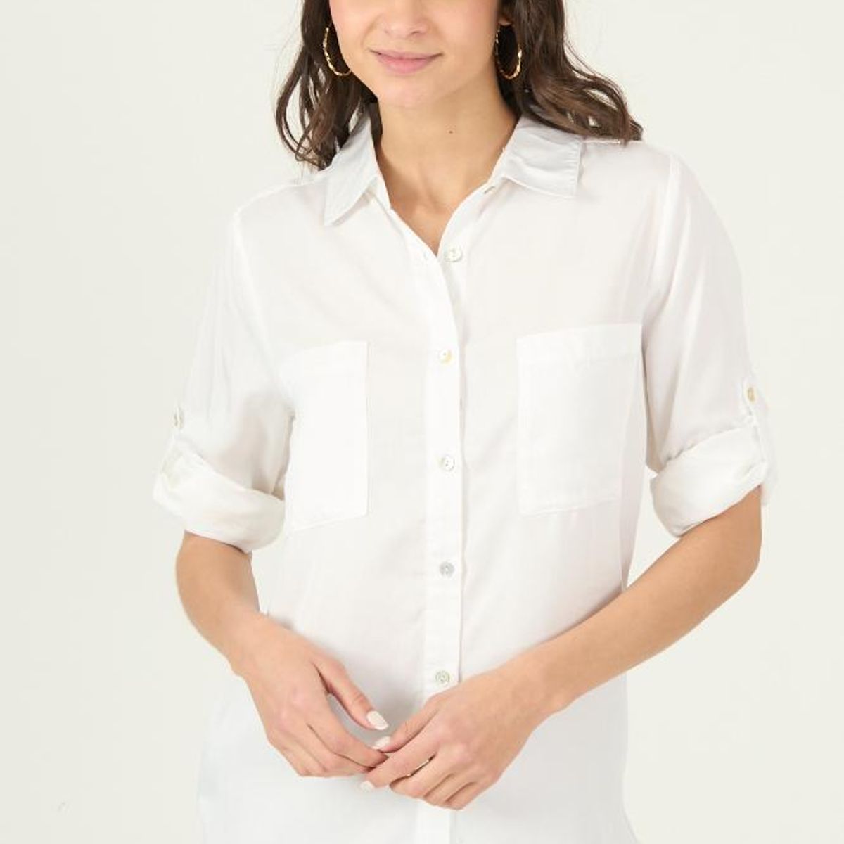 PRIVILEGE - Blusa de lyocell blanca 2910