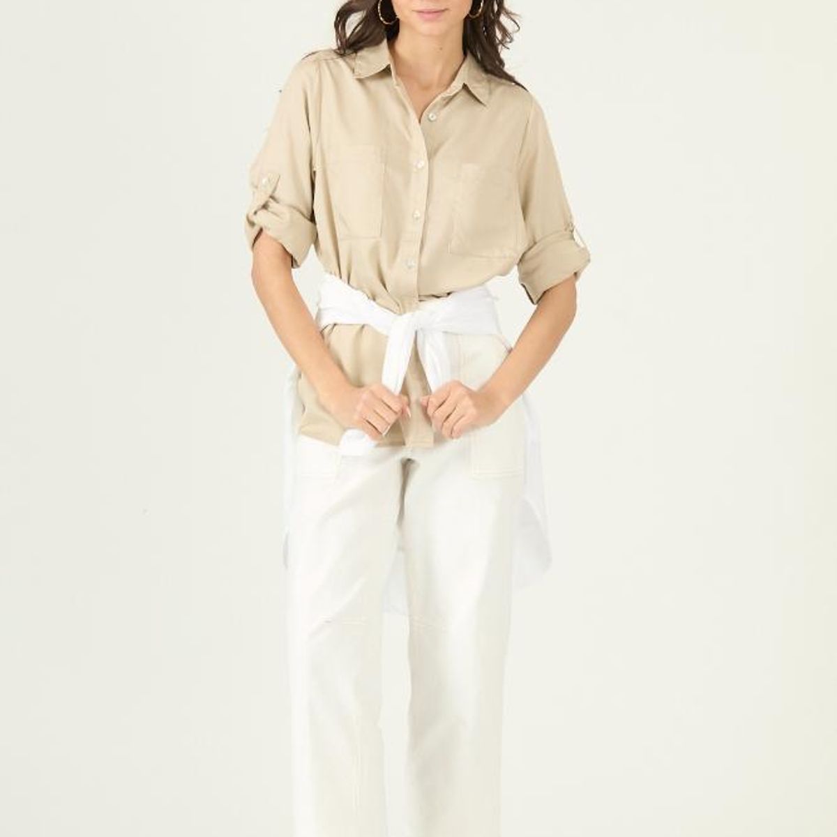 PRIVILEGE - Blusa de lyocell beige 2911