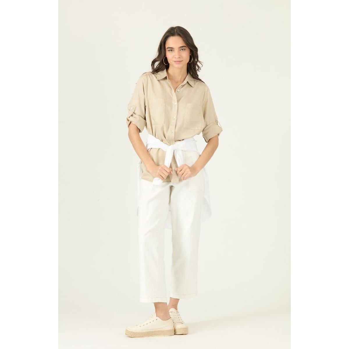 PRIVILEGE - Blusa de lyocell beige 2911
