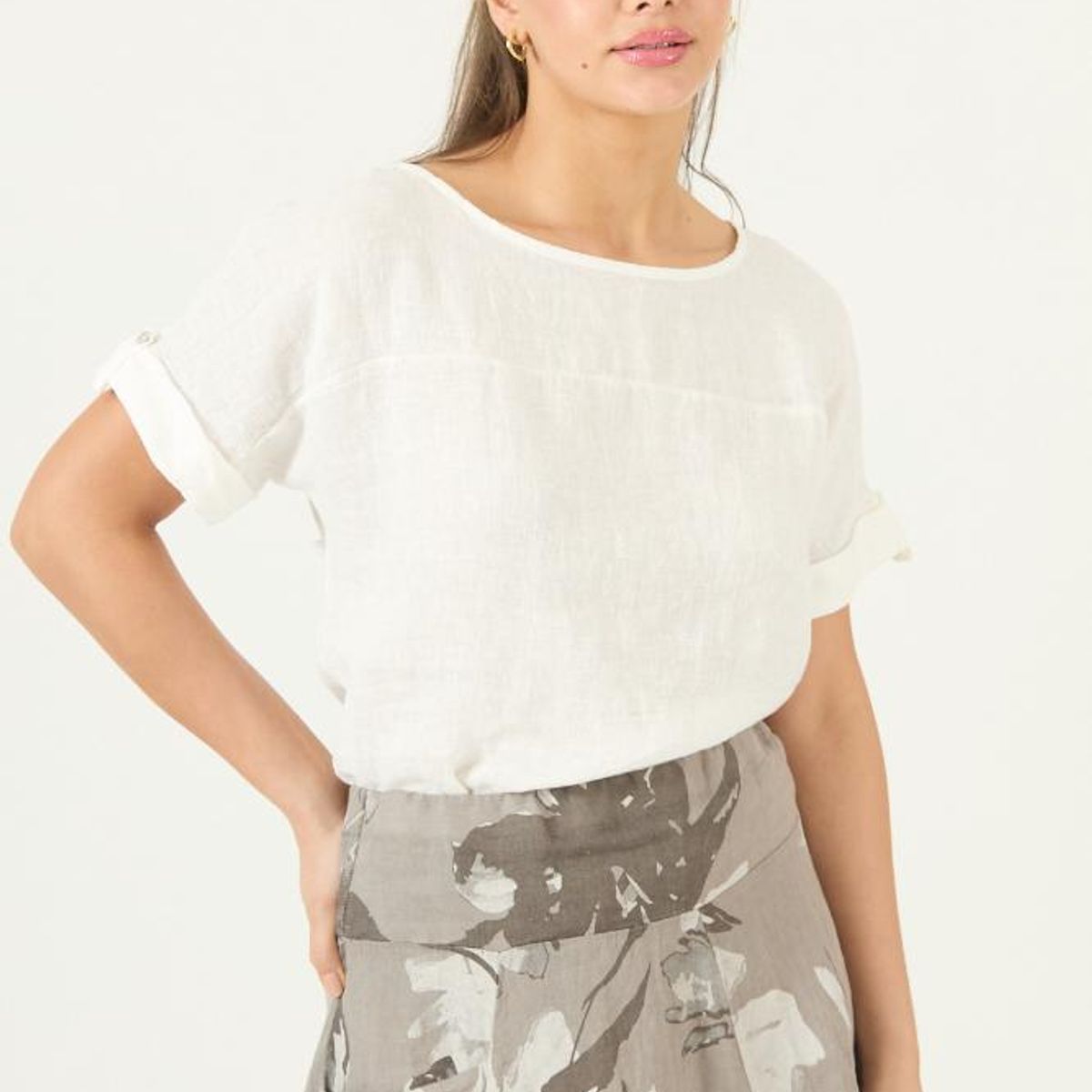 PRIVILEGE - Blusa de lino blanca PRIVILEGE 3069