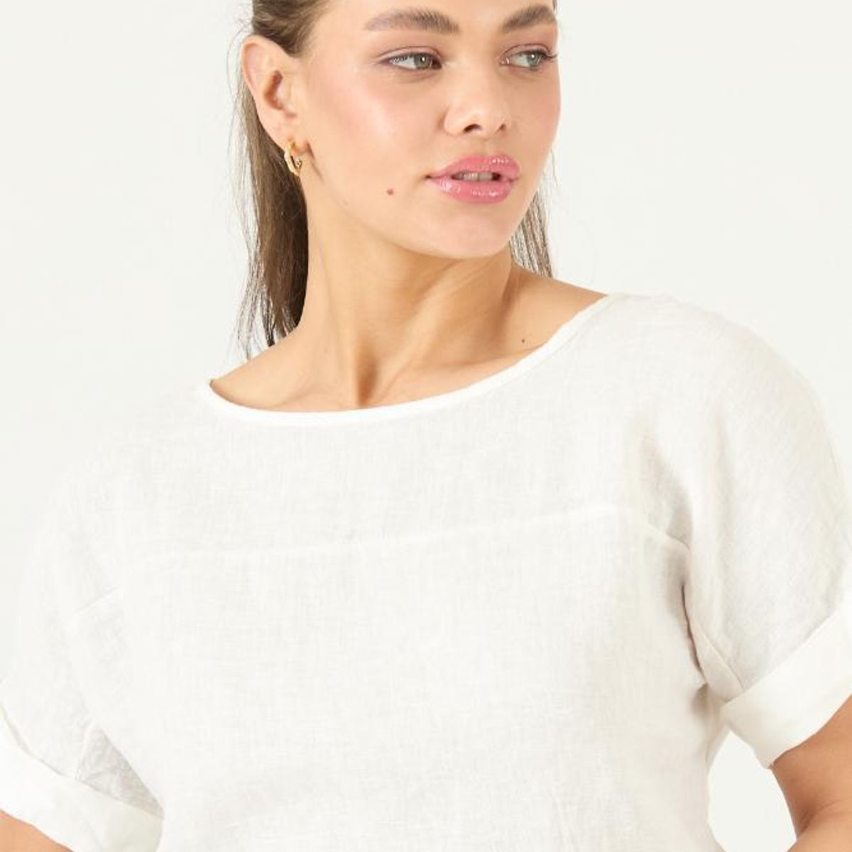 PRIVILEGE - Blusa de lino blanca PRIVILEGE 3069